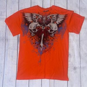 Miami Ink Graphic Skull & Wings Short Sleeve Tee